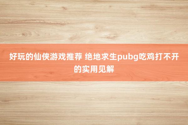 好玩的仙侠游戏推荐 绝地求生pubg吃鸡打不开的实用见解