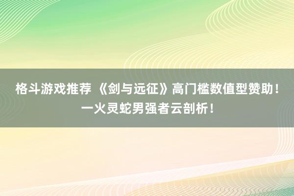 格斗游戏推荐 《剑与远征》高门槛数值型赞助！一火灵蛇男强者云剖析！