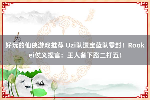 好玩的仙侠游戏推荐 Uzi队遭宝蓝队零封！Rookei仗义捏言：王人备下路二打五！