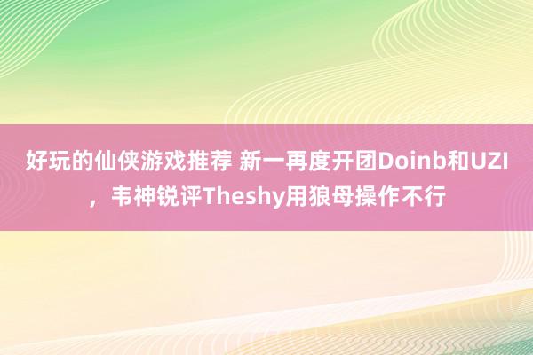 好玩的仙侠游戏推荐 新一再度开团Doinb和UZI，韦神锐评Theshy用狼母操作不行