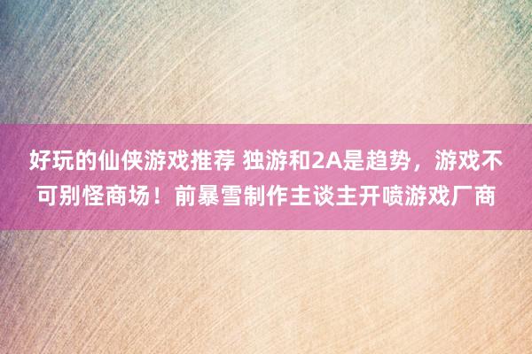 好玩的仙侠游戏推荐 独游和2A是趋势，游戏不可别怪商场！前暴雪制作主谈主开喷游戏厂商