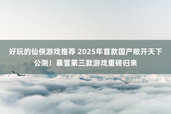 好玩的仙侠游戏推荐 2025年首款国产敞开天下公测！暴雪第三款游戏重磅归来